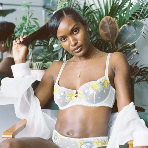 Savage Fenty X Bra Free Spirit Floral Unlined Balconette Green Mist  NWT - Picture 5 of 9